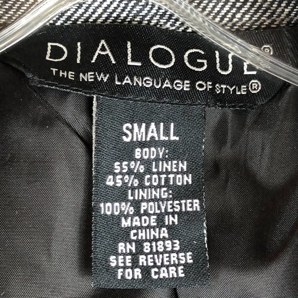 Dialogue Herringbone Linen Blend Oversized Jacket/Shacket Career Office Classic - Picture 9 of 11